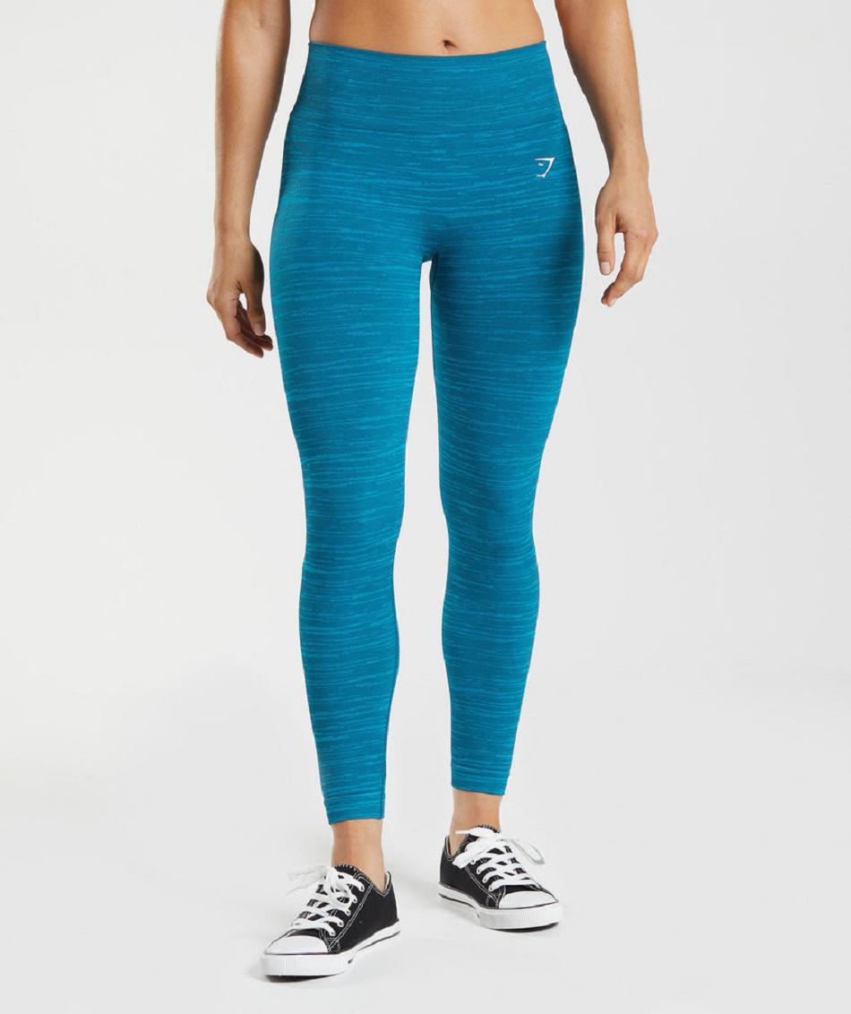 Gymshark Adapt Marl Seamless Ženske Tajice Plave Tamno Sive Plave | HR 3970YXF